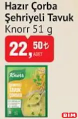 KNORR HAZIR ÇORBA ŞEHRİYELİ TAVUK 51 G
